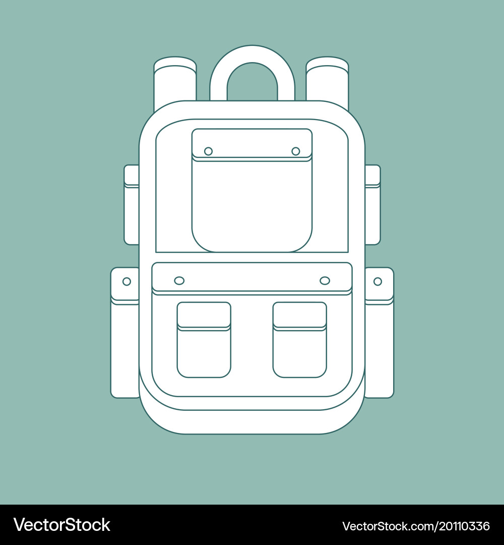 Simple icon with a backpack on background Vector Image