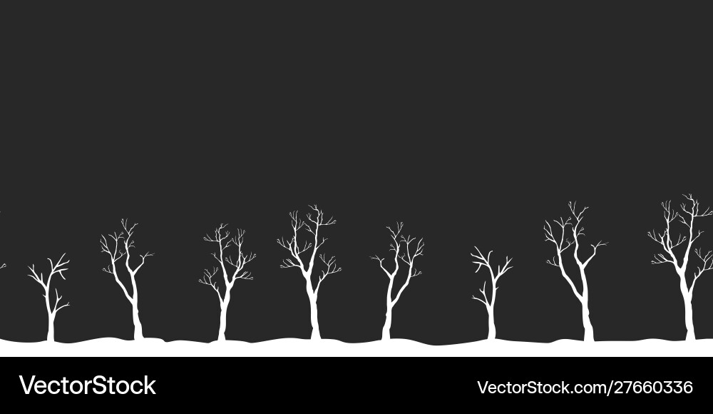 Trees with no leaves continuous pattern partly Vector Image