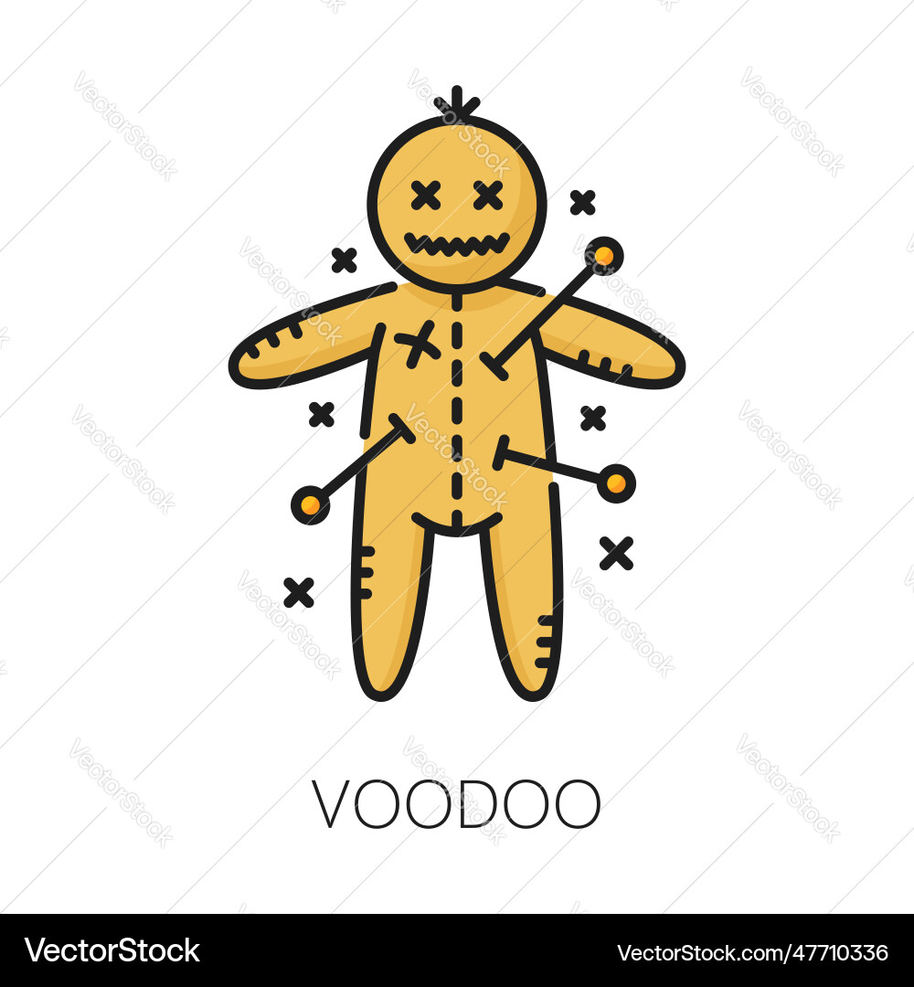 Voodoo Puppet with Pins vector image