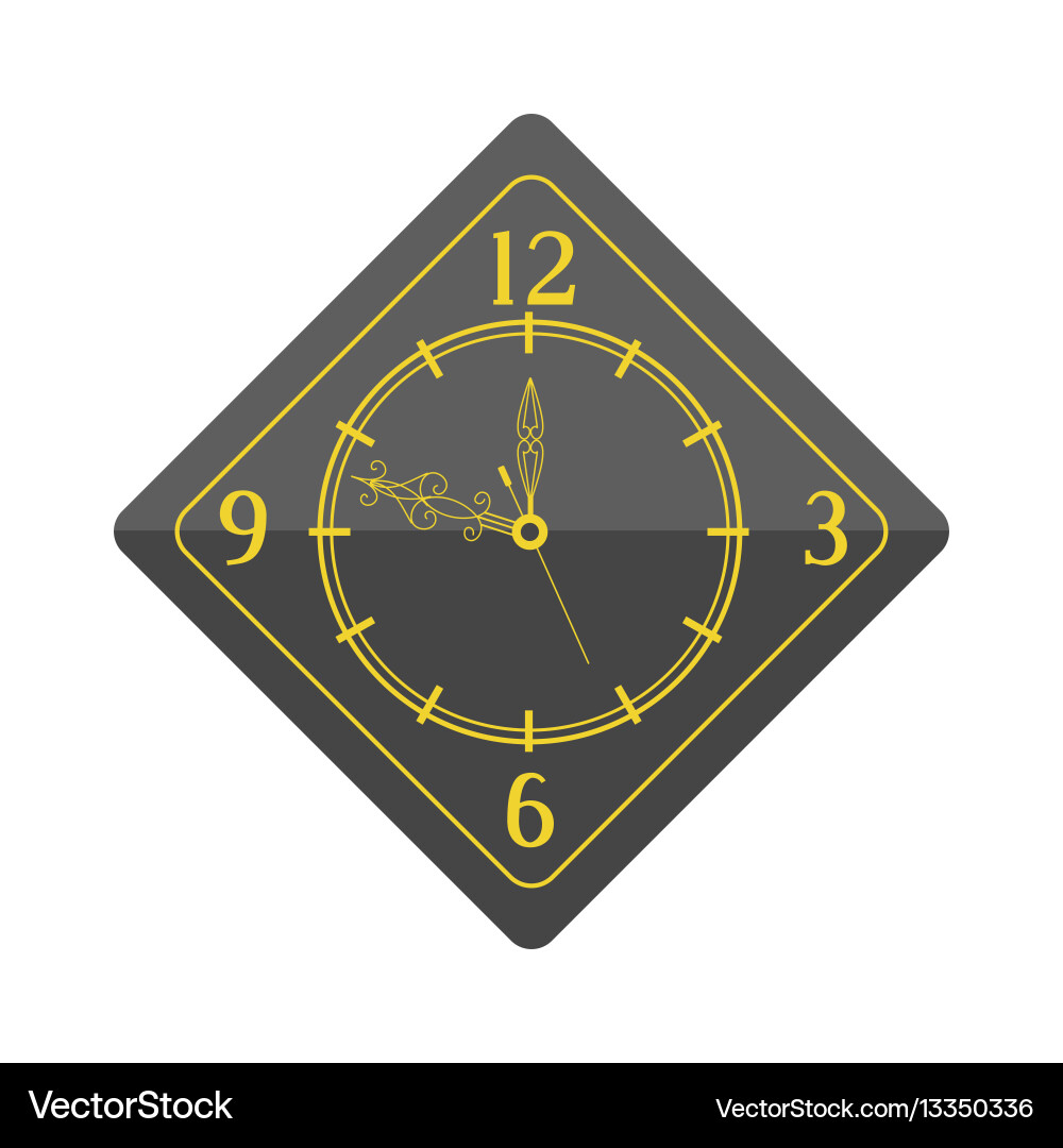 Wall clock circle sign with chronometer pointer vector image