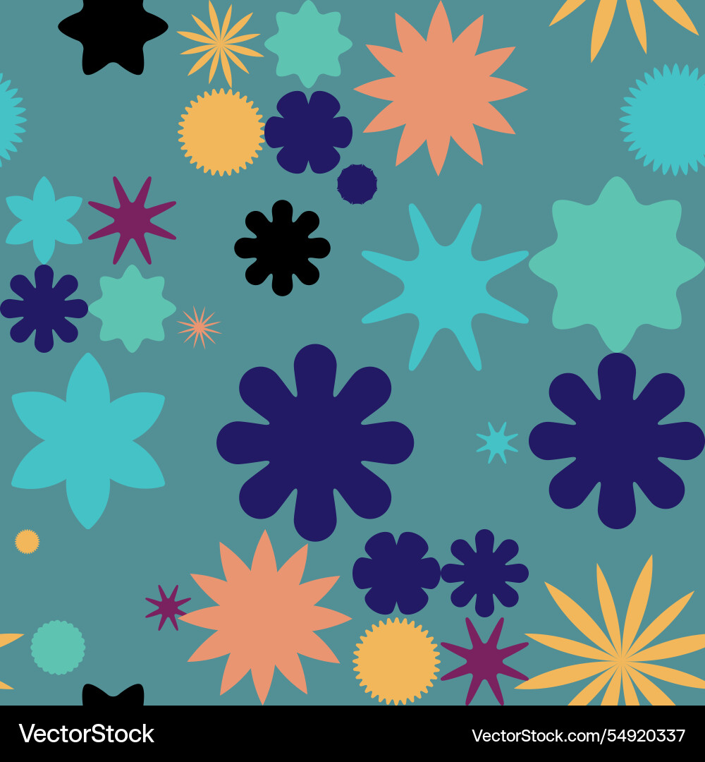 Abstract seamless pattern featuring various Vector Image