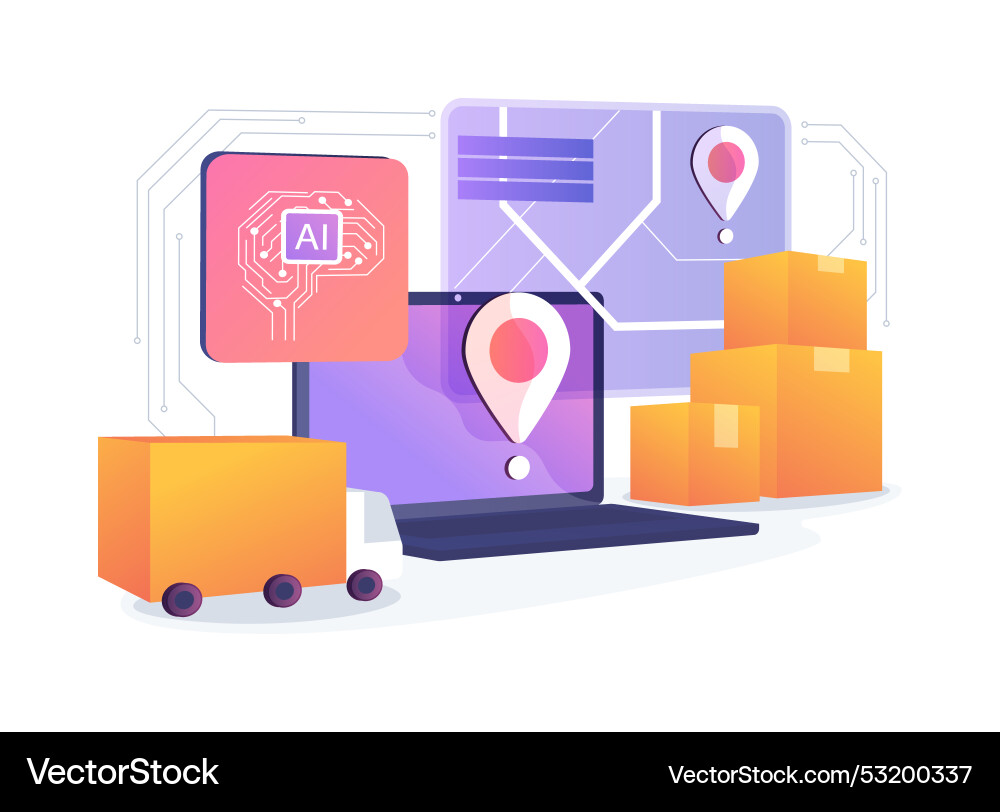 Ai-Backed Versand- und Lieferoptimierung Ai-Backed Versand- und Lieferoptimierung vektorbild