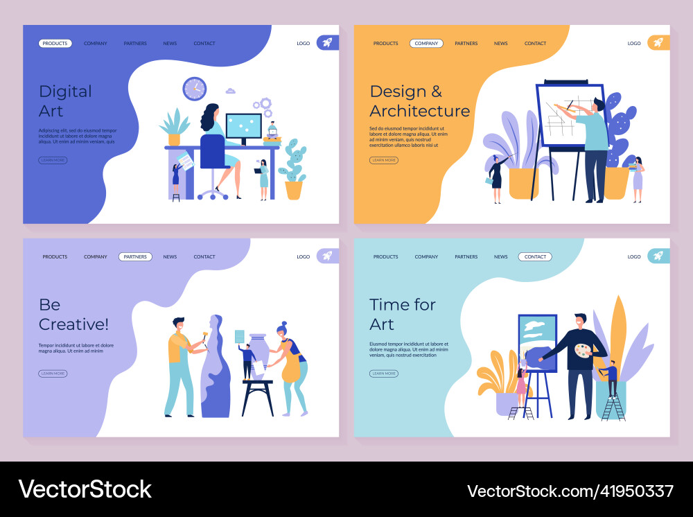 Art work landing page architecture design drawing Art work landing page architecture design drawing vector image