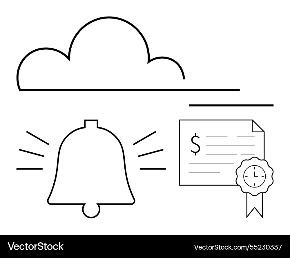 Cloud synchronization alert notification Cloud synchronization alert notification vector image