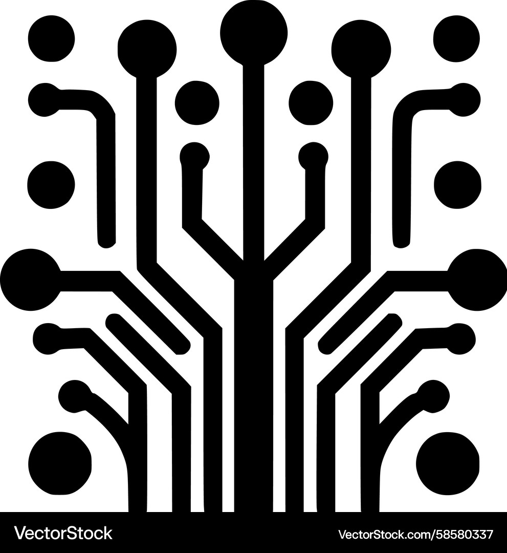 Complex Circuit Network Icon Vector Image