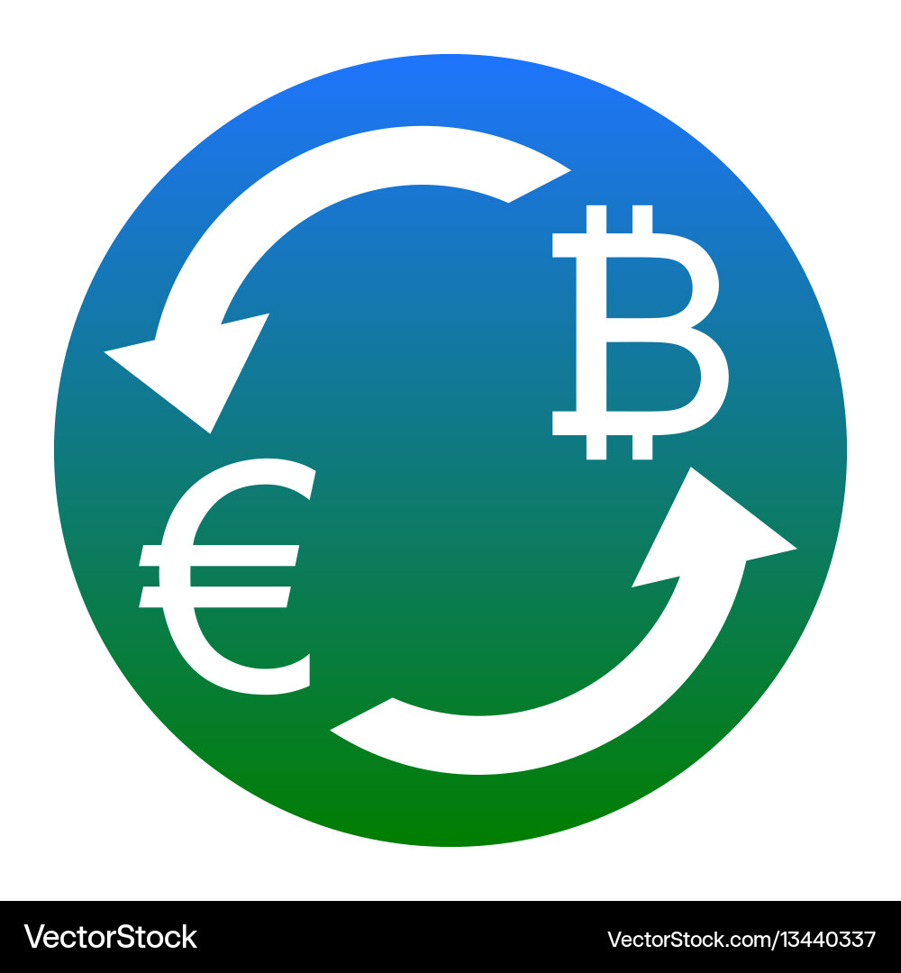 Currency exchange sign euro and bitkoin – Royalty-Free Vector | VectorStock