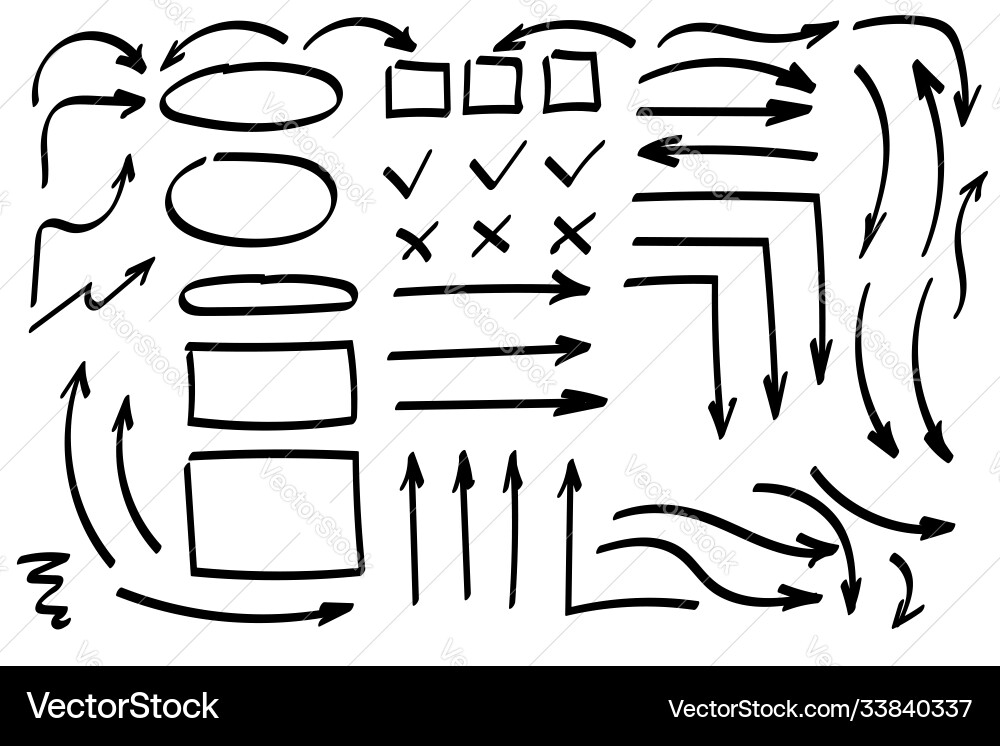 Doodle Symbole Zeigersymbole Grafik Doodle Symbole Zeigersymbole Grafik vektorbild