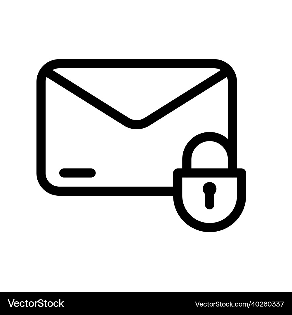 Email lock protection envelop encryption single Email lock protection envelop encryption single vector image