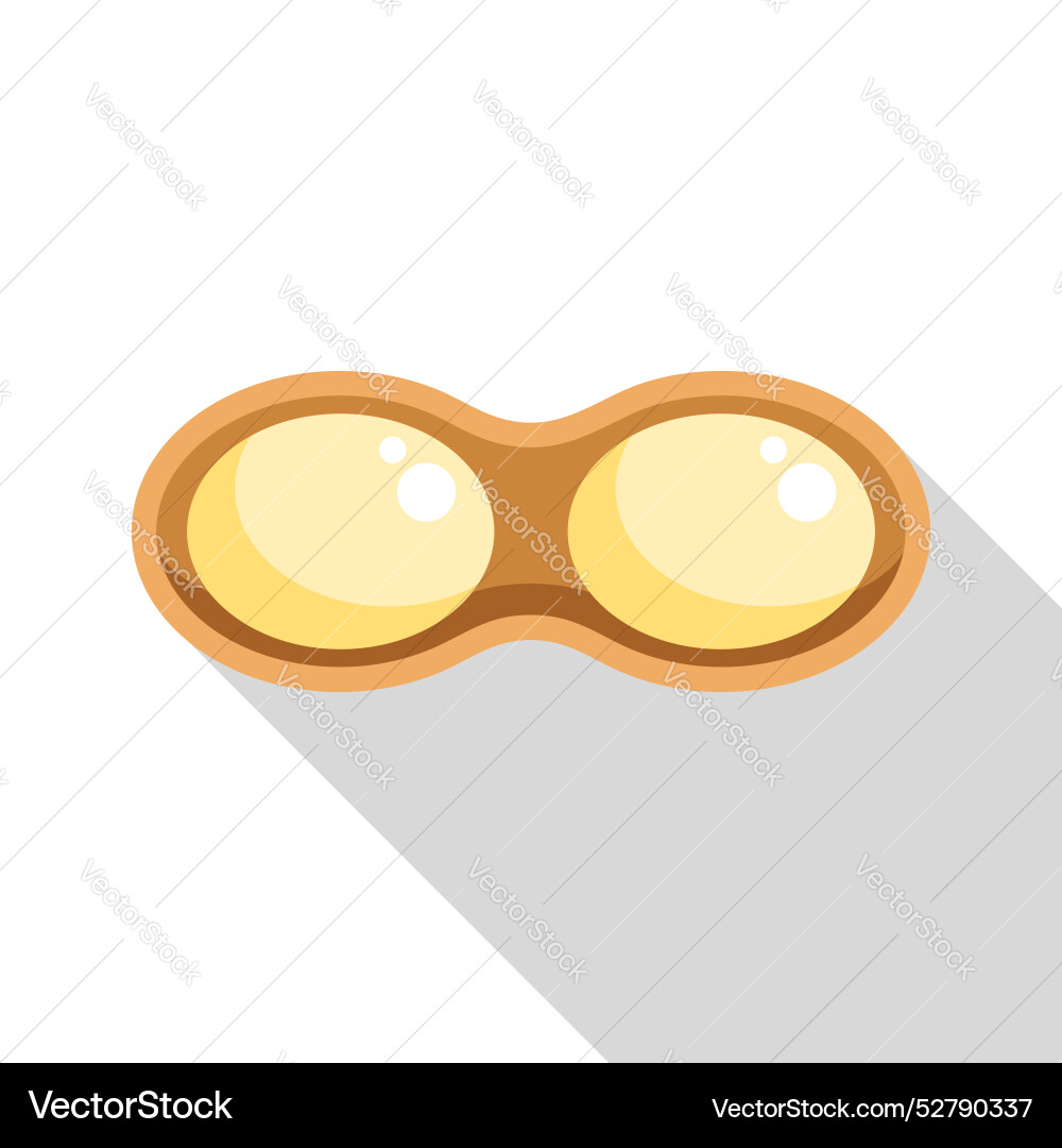 Groundnut icon showing two seeds inside shell Groundnut icon showing two seeds inside shell vector image