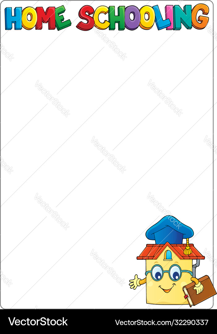 Home schooling theme frame 1 Home schooling theme frame 1 vector image