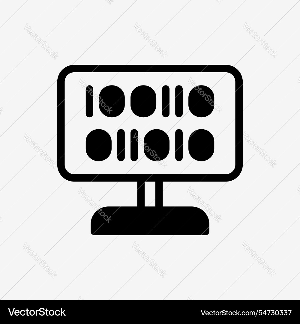 Icon computer desktop with binary code technology Icon computer desktop with binary code technology vector image