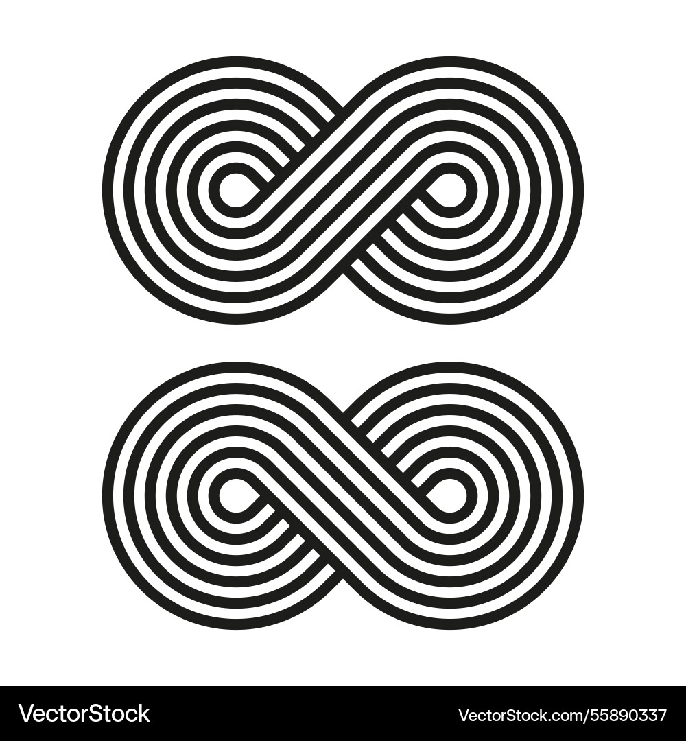 Infinity line symbol interwoven loop design Infinity line symbol interwoven loop design vector image