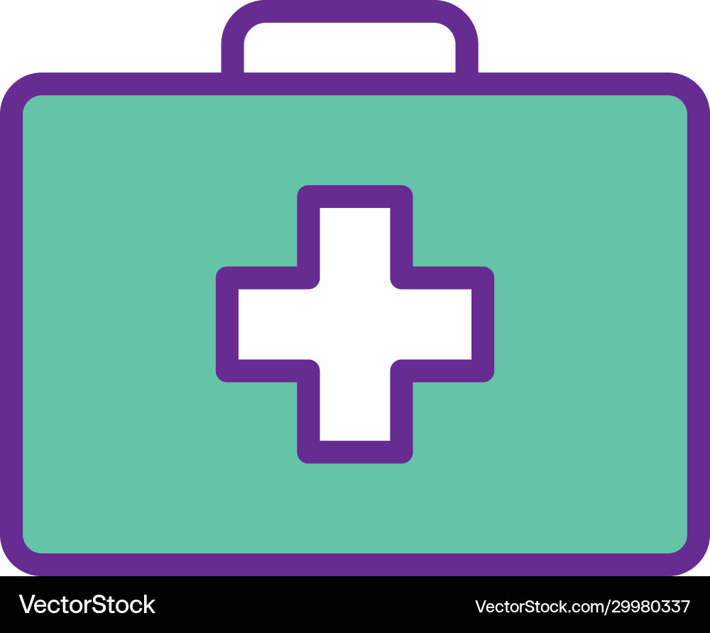 Isolated cross inside kit line and fill style icon vector image