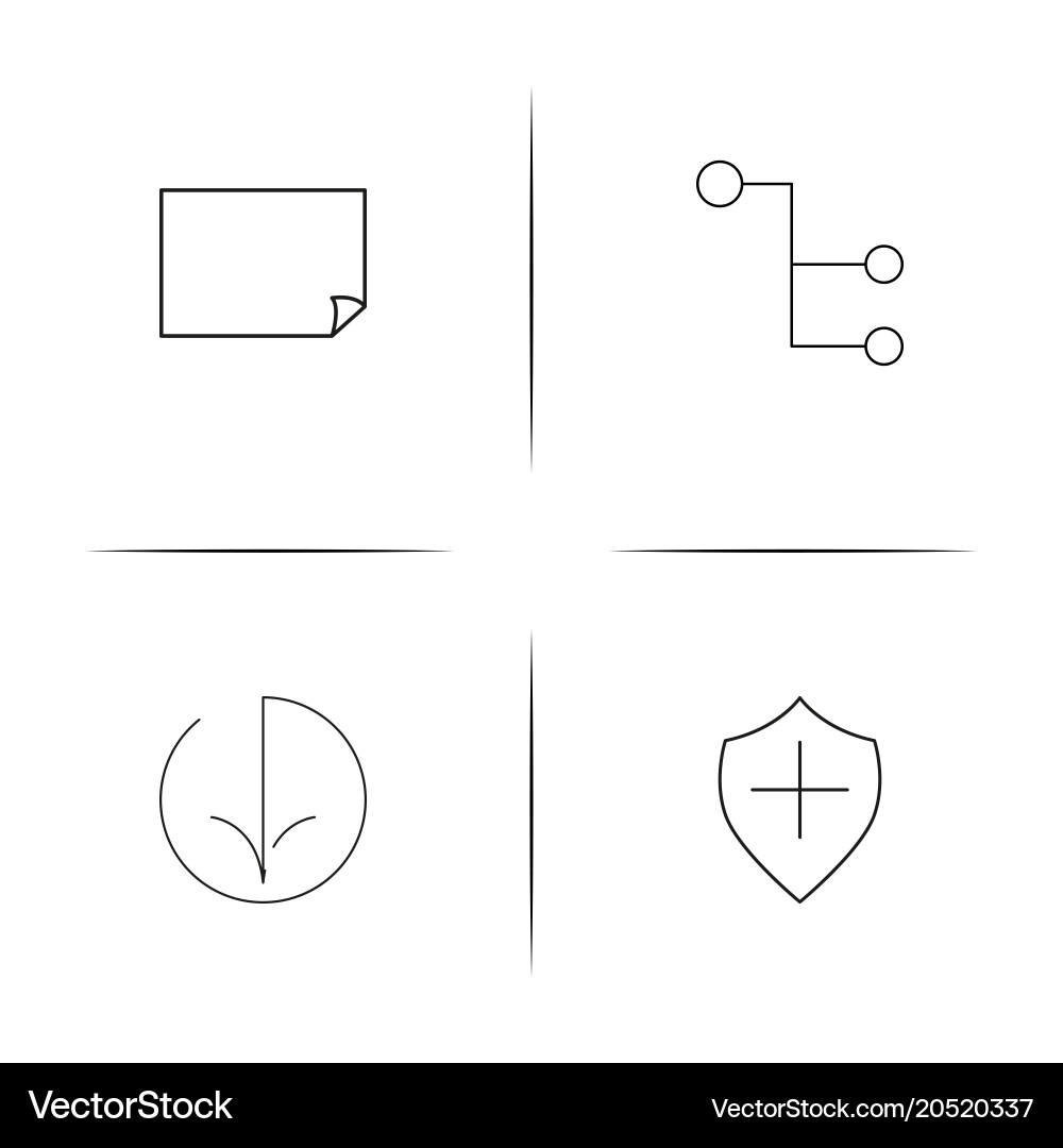 Network and database simple linear icons set vector image
