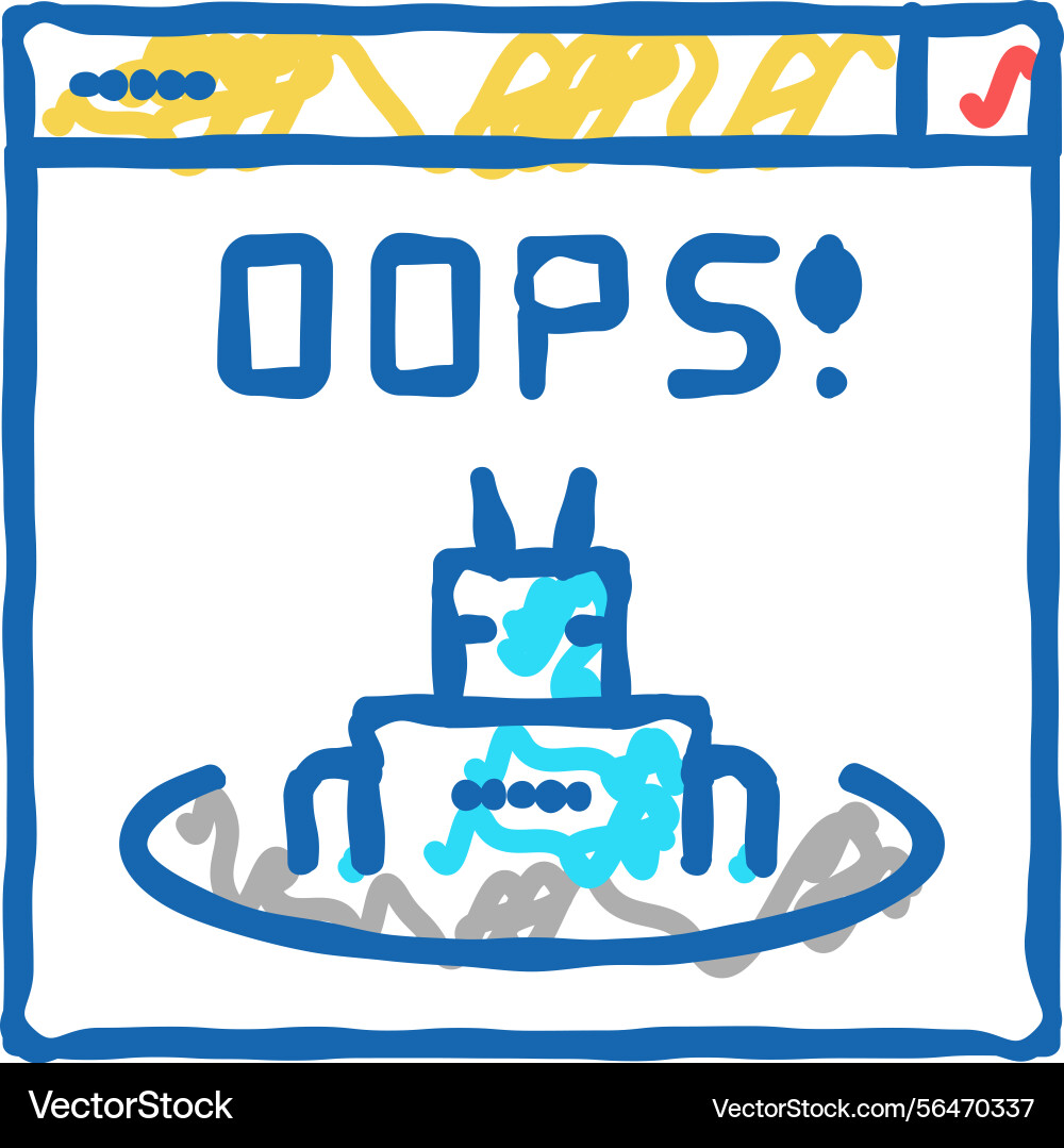 Oops web error icon doodle vector image