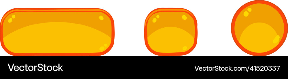 Set of different yellow button for game or website Set of different yellow button for game or website vector image
