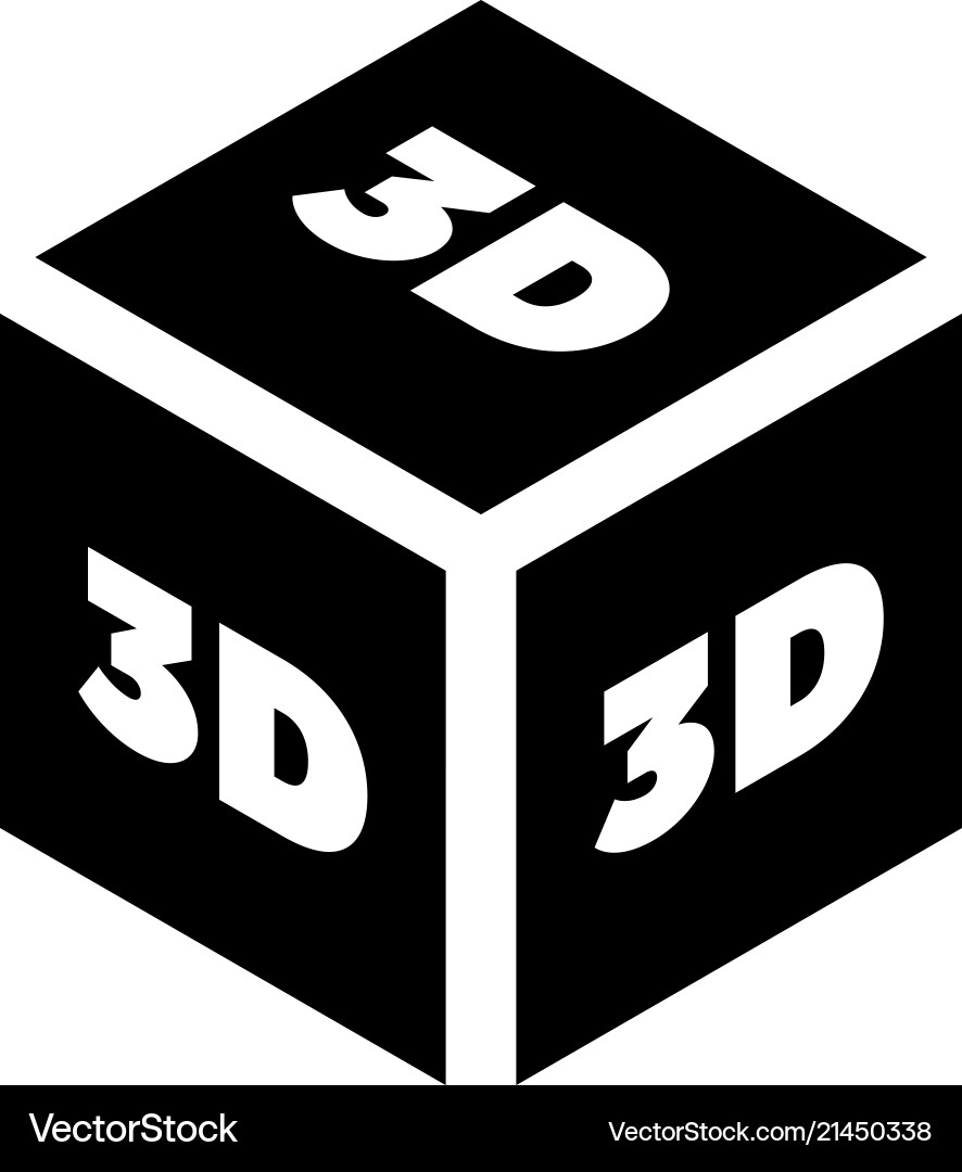 3D Print Cube Icon Vector Image