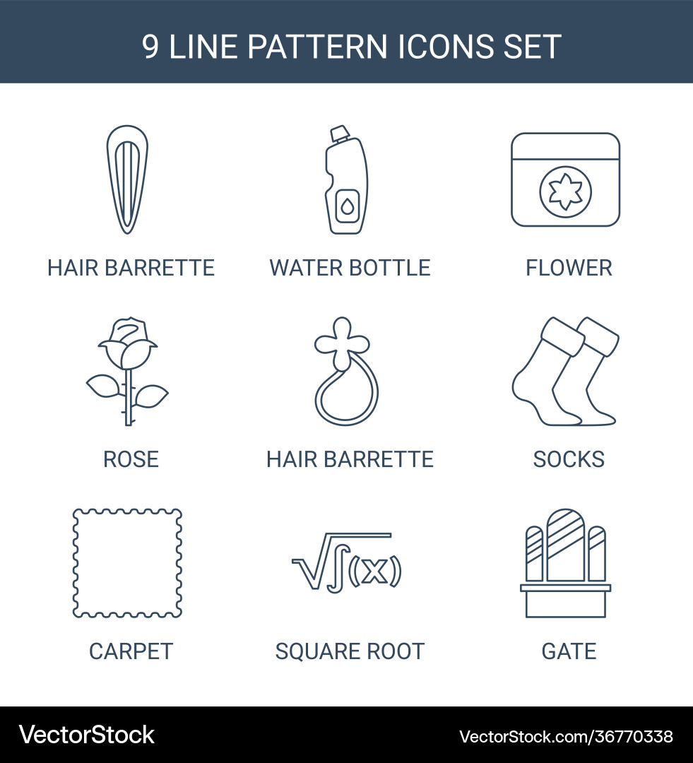 9 pattern icons vector image