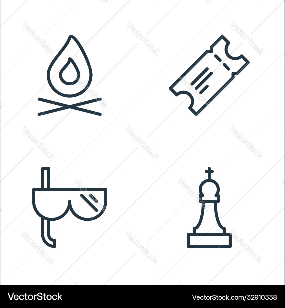Activities line icons linear set quality Activities line icons linear set quality vector image