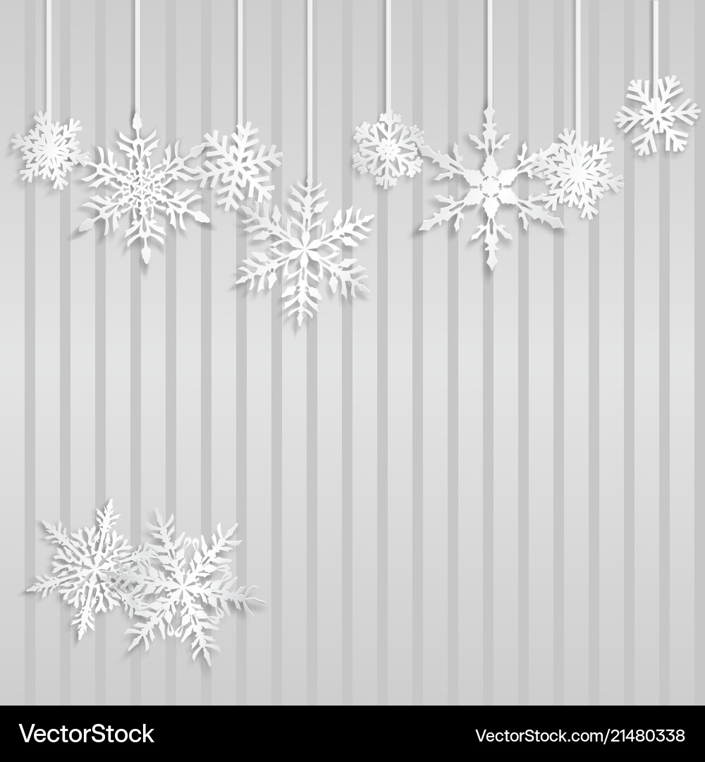 Background with hanging snowflakes Background with hanging snowflakes vector image
