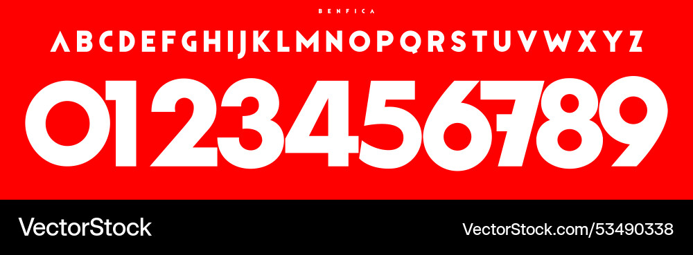 Bold geometric font clean sharp edges numbers Vector Image