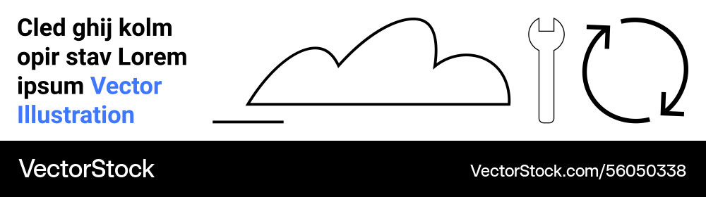 Cloud with wrench and circular arrow representing Cloud with wrench and circular arrow representing vector image