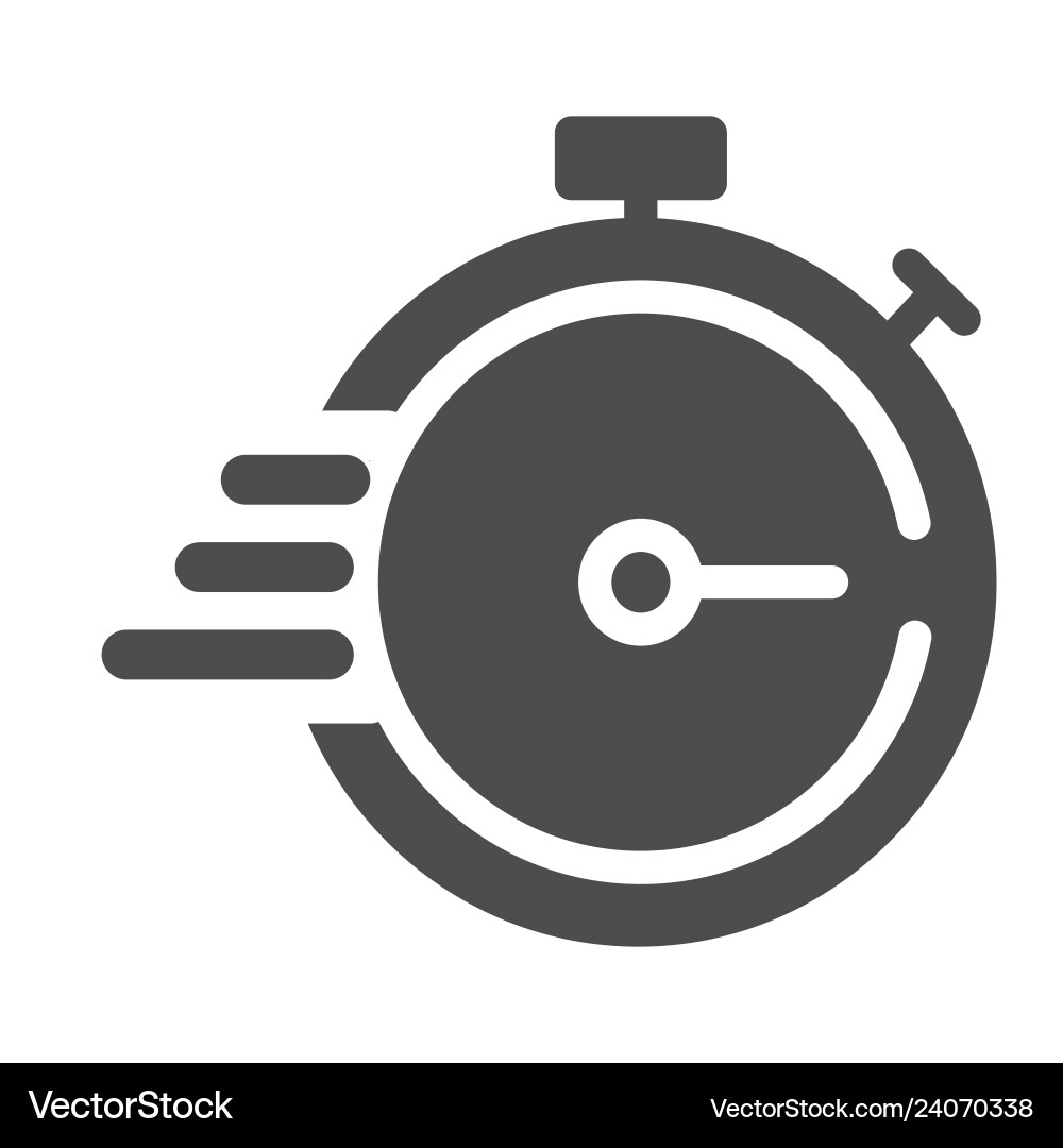 Deadline solid icon timer with lines Deadline solid icon timer with lines vector image