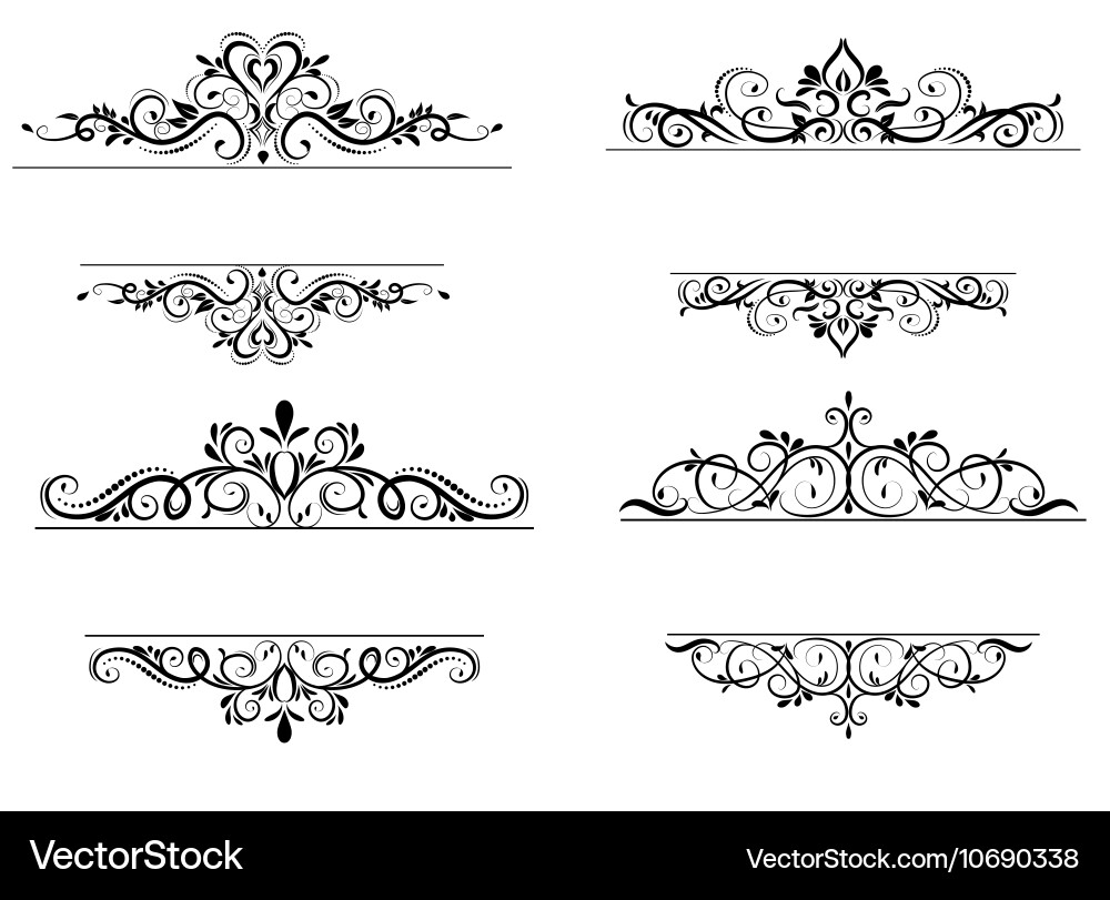 Elegant Swirl Frame Collection Vector Image
