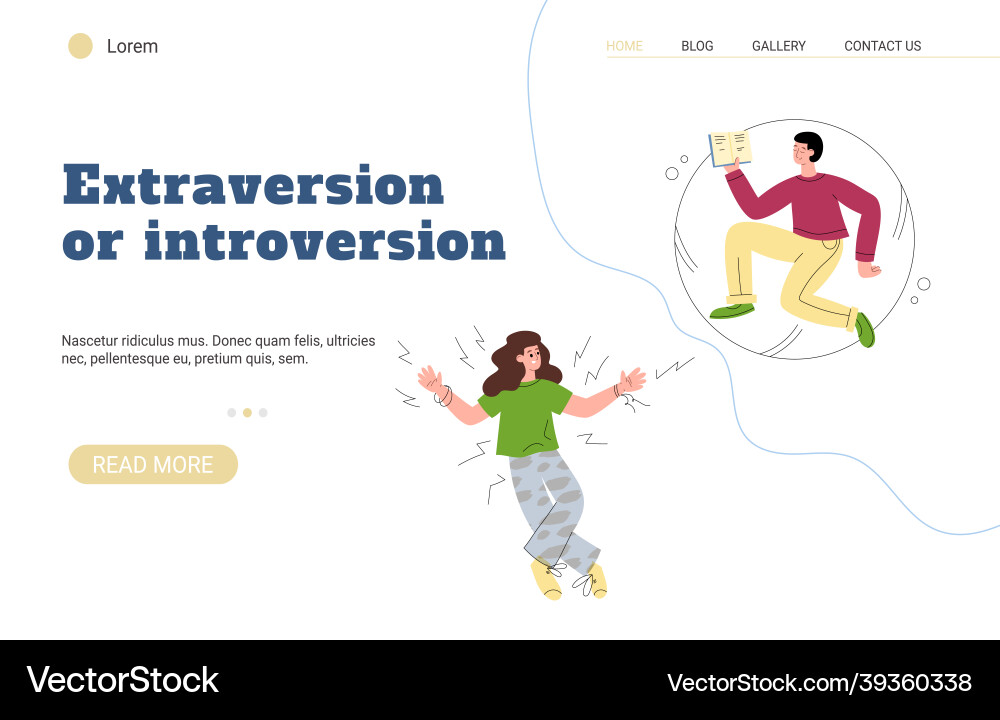 Extraversion oder Introversion mbti Typen Webseite Extraversion oder Introversion mbti Typen Webseite vektorbild
