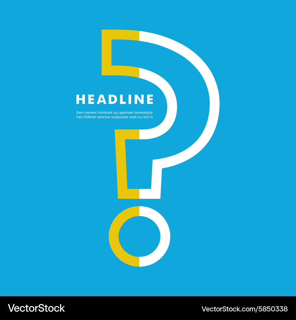 Flat question mark with space for text vector image