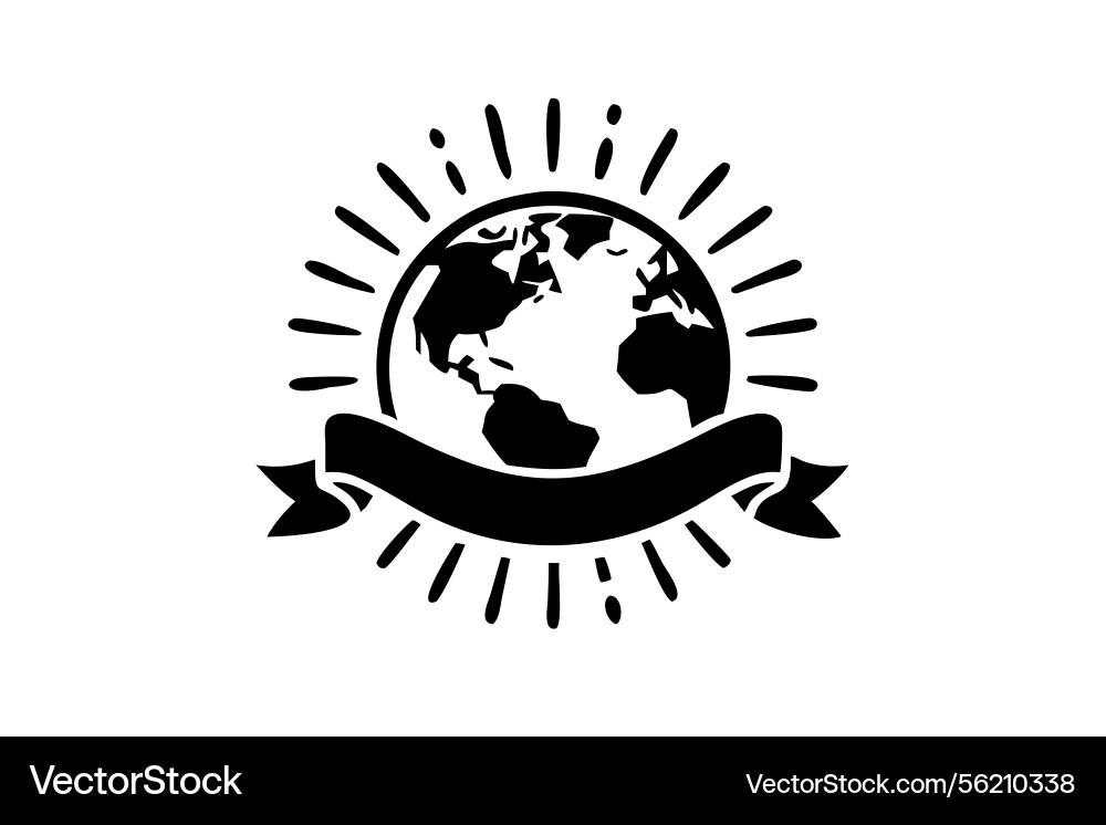 Global unity emblem featuring a world map earth Vector Image