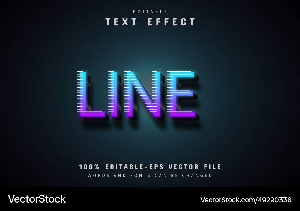 Line text effect Line text effect vector image