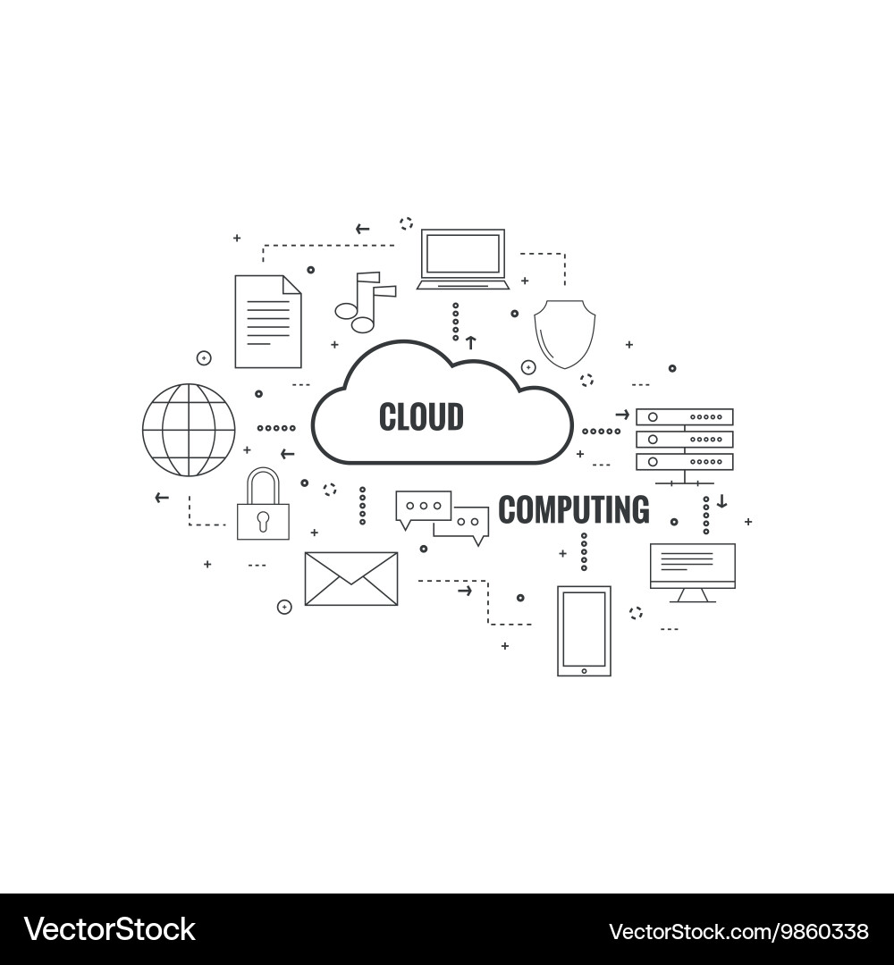 Network cloud computing vector image