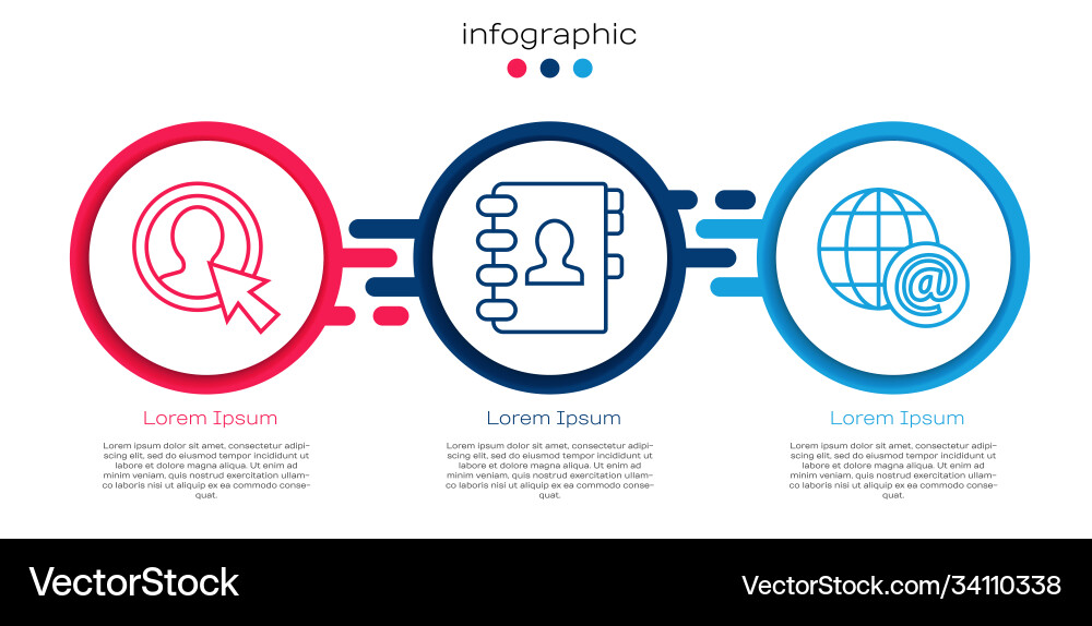 Set line create account screen address book vector image