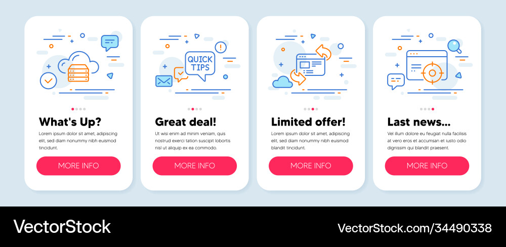 Set science icons such as refresh website Vector Image