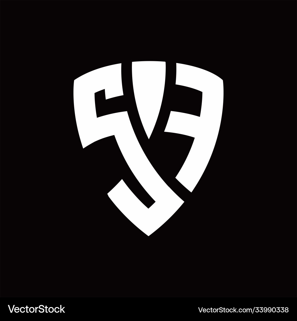 Sf logo monogram with shield elements shape vector image
