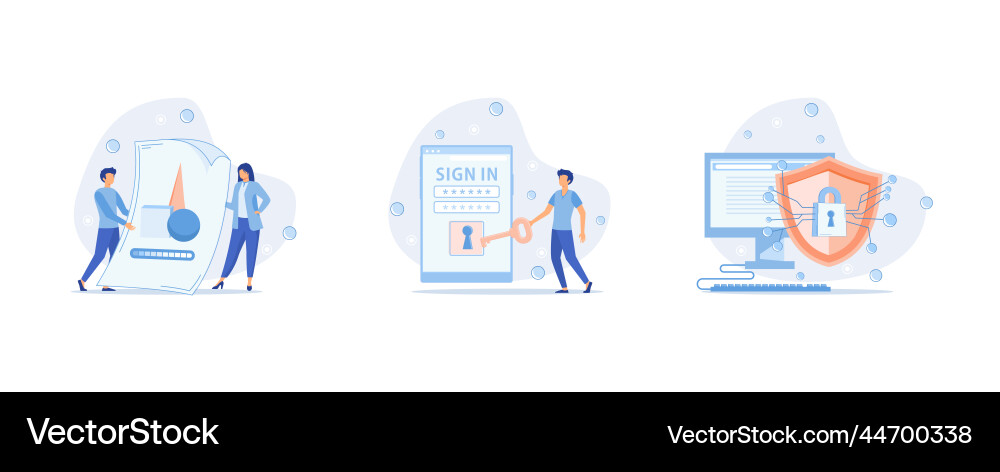 Shared document file cyber security sign in page vector image