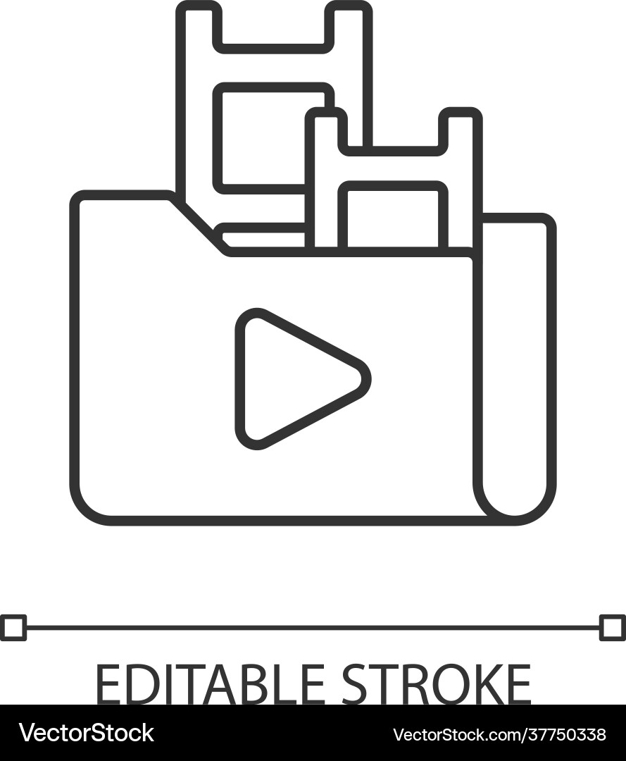 Streaming service library linear icon Streaming service library linear icon vector image