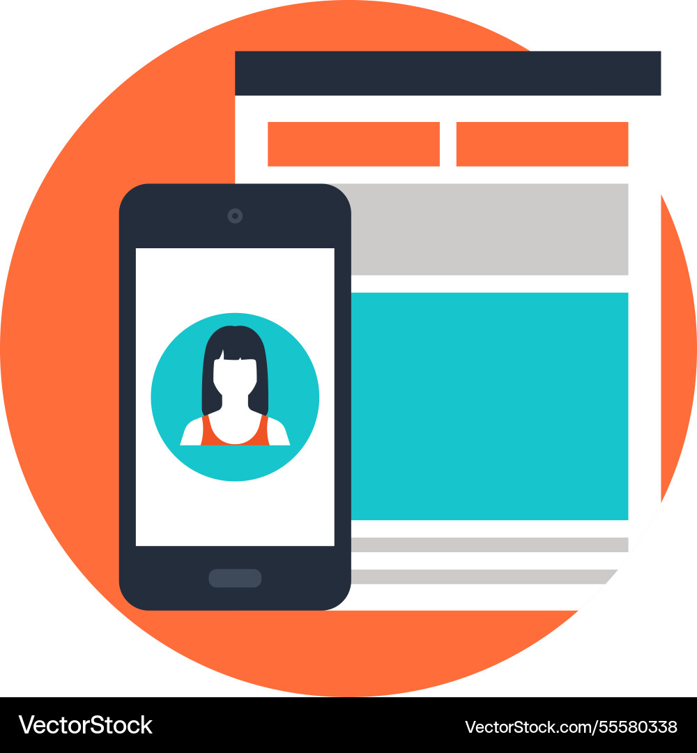 Ui - ux design flat web icon Ui - ux design flat web icon vector image