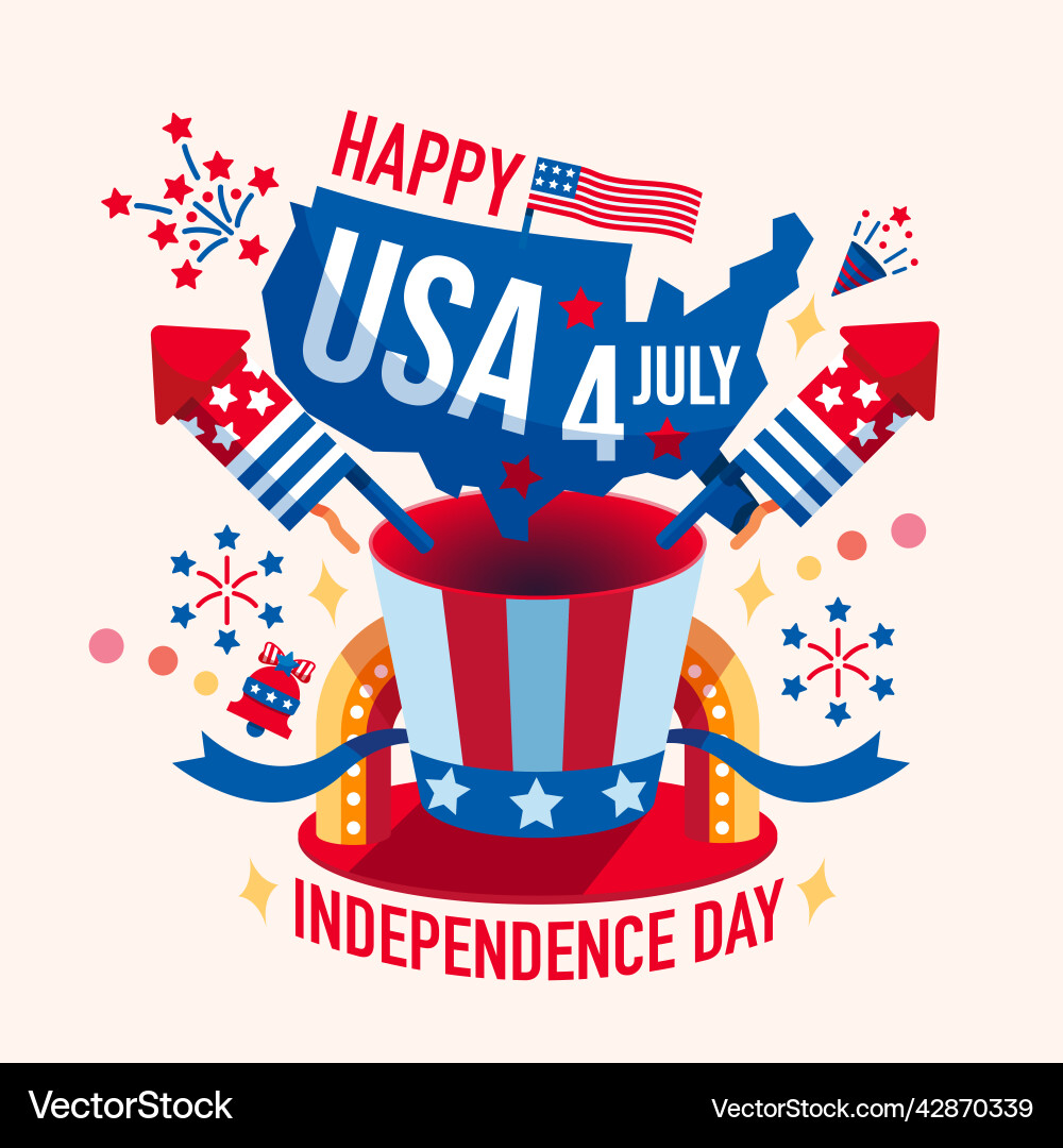 4th of july independence day - greeting design 4th of july independence day - greeting design vector image