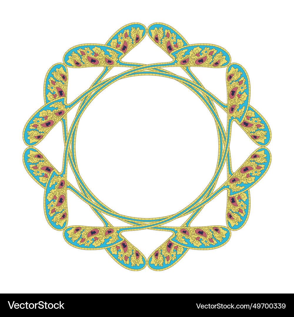A circular frame with an intricate design Vector Image