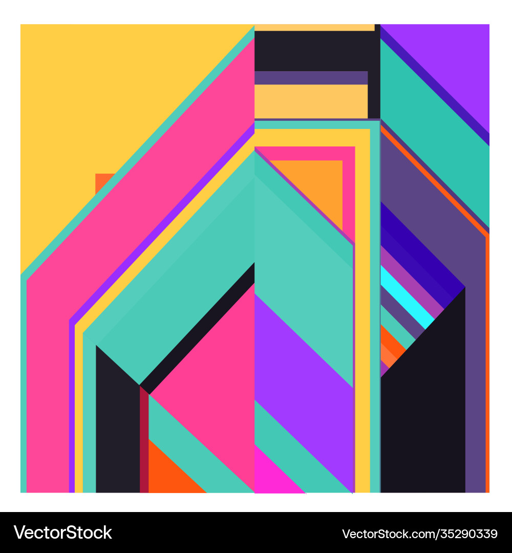 Colorful geometric and curve background pattern Vector Image