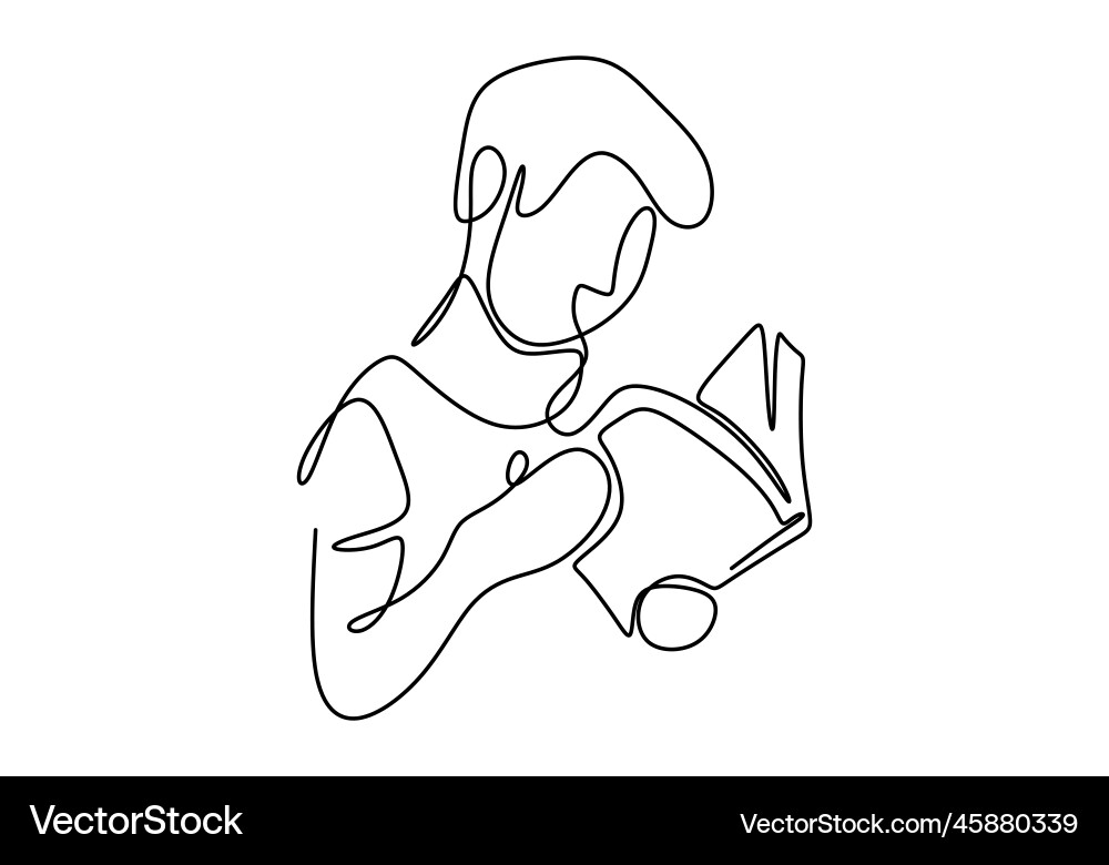 Continuous one line drawing of people sitting Continuous one line drawing of people sitting vector image
