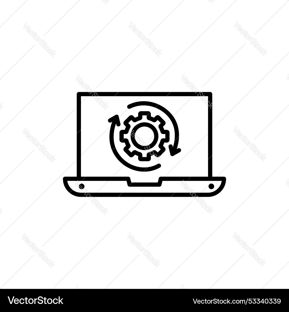 Data processing icon set laptop process Vector Image