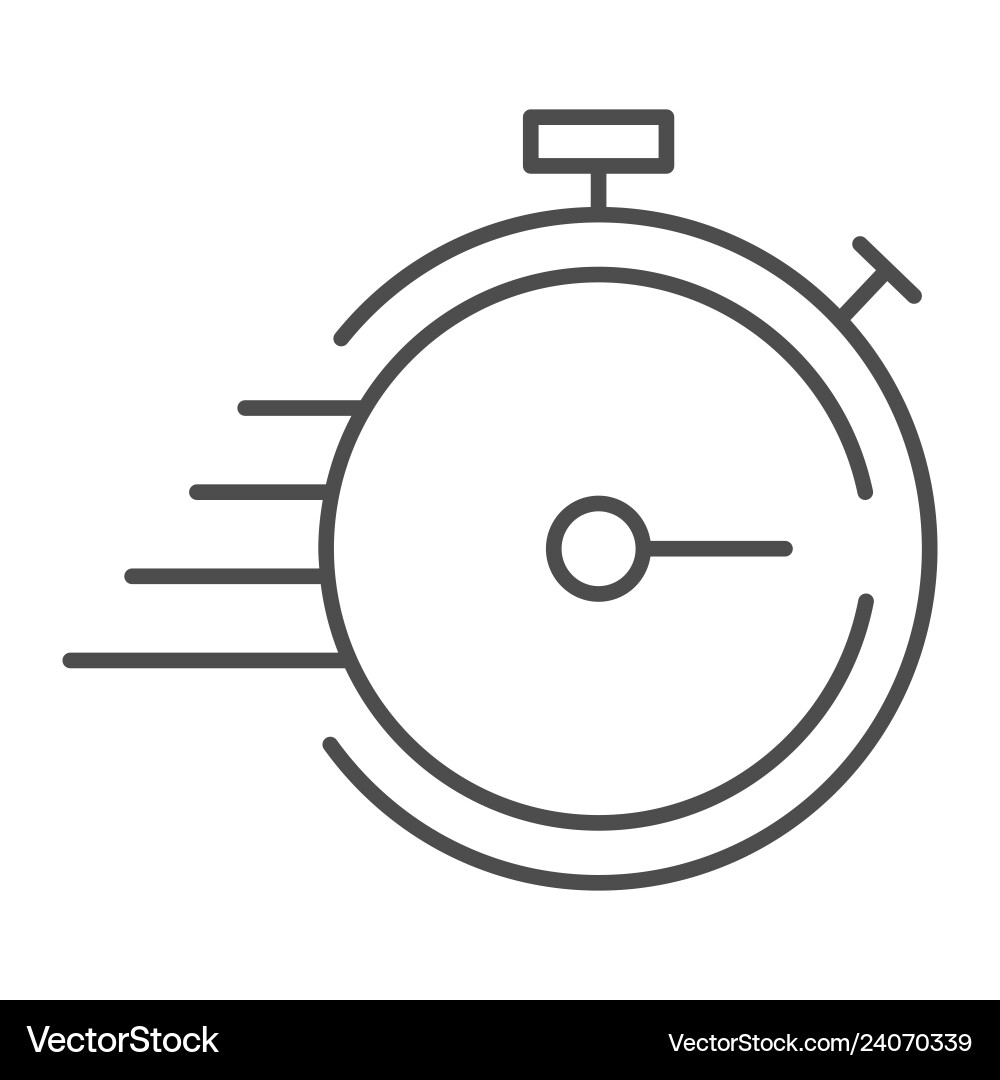 Deadline thin line icon timer with lines Deadline thin line icon timer with lines vector image