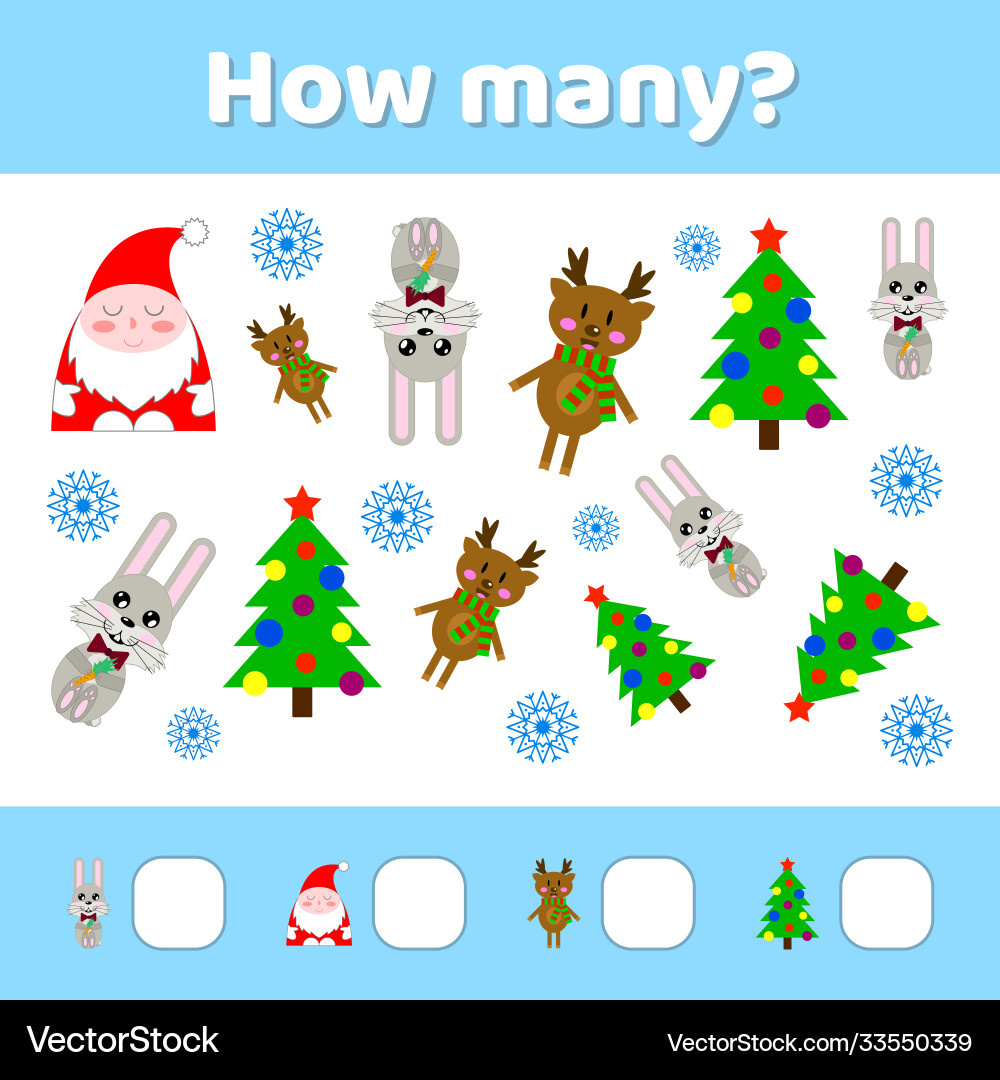 Educational a mathematical game counting Educational a mathematical game counting vector image