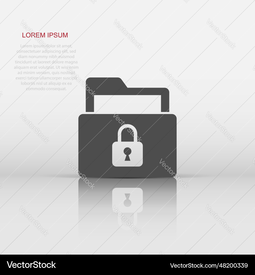 Files folder permission icon in flat style Files folder permission icon in flat style vector image