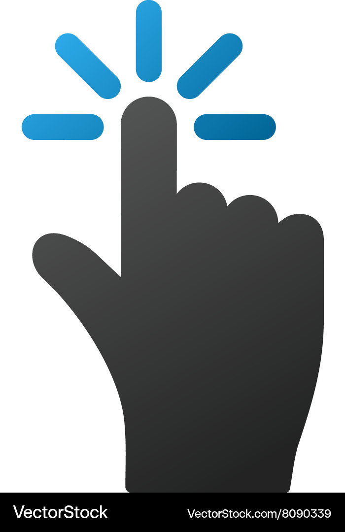 Finger click gradient icon Vector Image