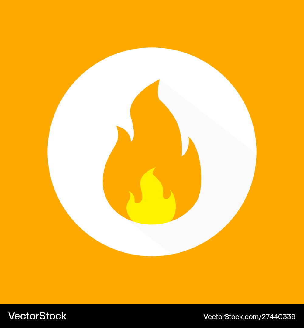 Fire flame icon isolated on white circle Fire flame icon isolated on white circle vector image