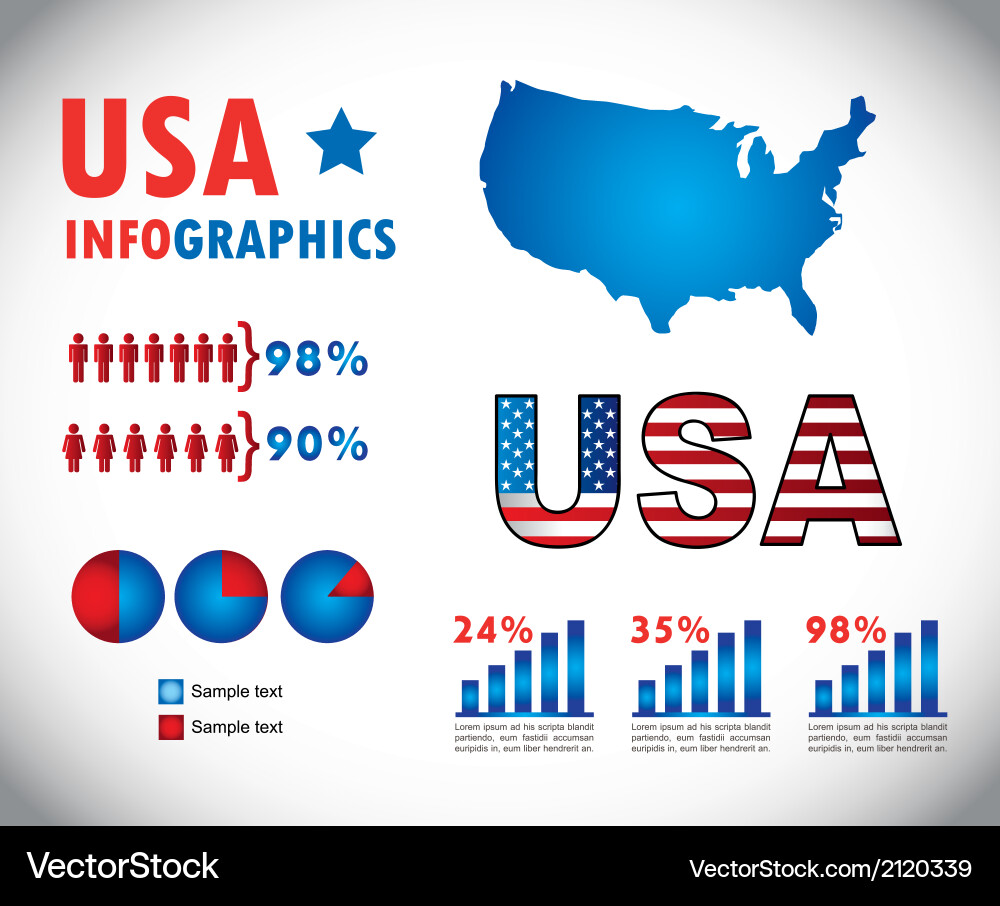 Infographics set with different elements vector image